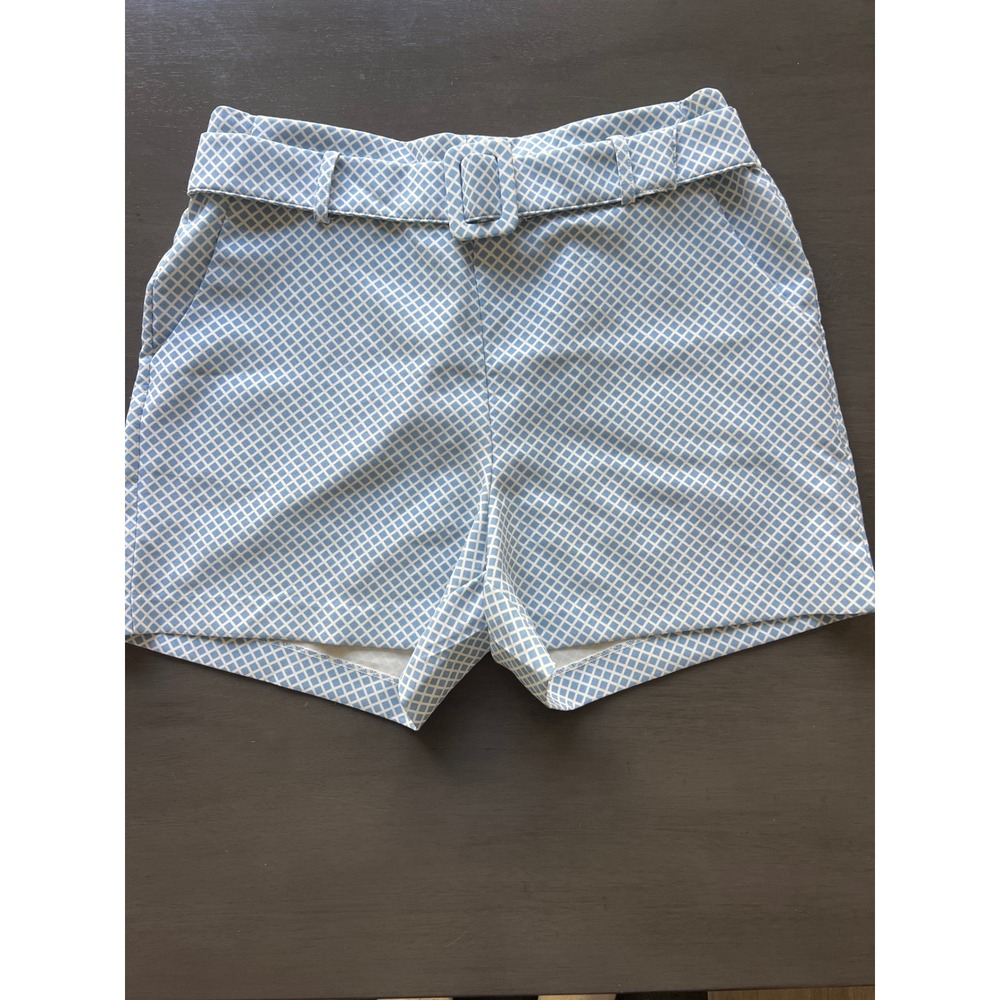 HAVE Los Angeles Women's High Waisted Belted Shorts Blue White Size‎ L Nautical